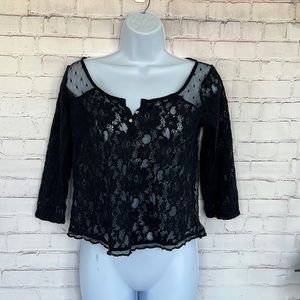 Abercrombie & Fitch New York lace Swiss dotted sexy top size XS